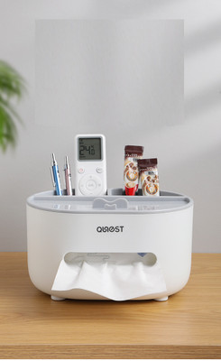 COSKIRA 3 Compartments plastic Tissue Storage Box Desktop(Multicolor)