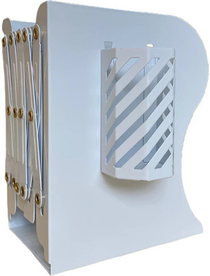 SHIVEXIM 4 Compartments Steel Book Stand(SKY BLUE)