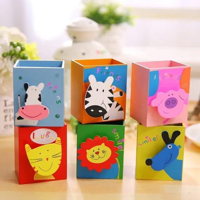 AMANVANI 1 Compartments Wooden Pen Holder for student Stationery Storage Stand, Pen & Pencil Holder(Multicolor)