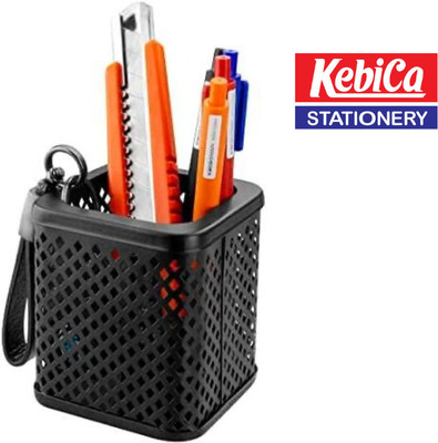 Kebica 1 Compartments Metal Black Mesh Pen Holder for Study Desk Organizer Size-4inch(Black)