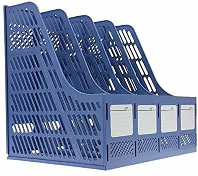 DUS 4 Compartments PLASTIC Desk Organizers(Blue)