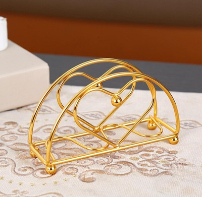 StylaNest 1 Compartments Metal Napkin Holder(golden)