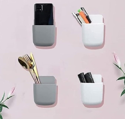 DIYAL ENTERPRISE 1 Compartments Plastic remote holder(white,black)