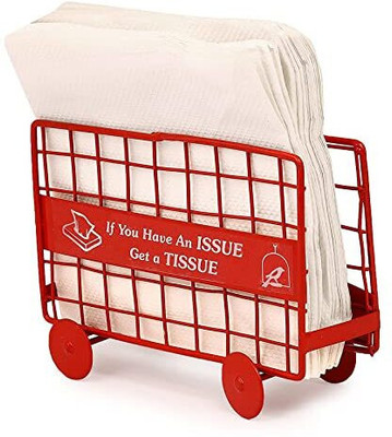 APEROL DESIGN 1 Compartments Iron Material Barricades Tissue and Napkin Holder for Dinning Table Napkin Holder(Red)