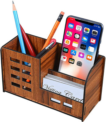 ringzinnie 3 Compartments Wood Desk Organizers SIRTERIQ Desk Organizers(Brown)