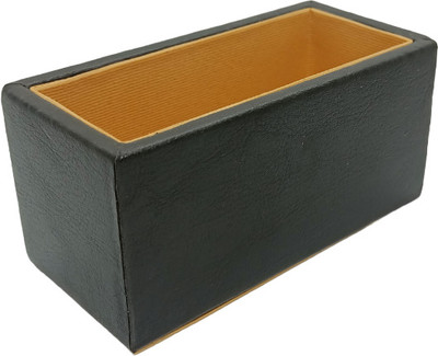 DELITON 1 Compartments pu lather desk visiting/business card holder for office,shop,hospital and school(Black)