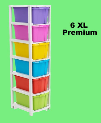 Pinkwhale 6 Compartments Plastic Modular Drawer(Multicolor)
