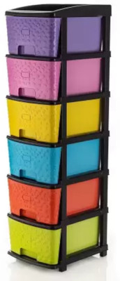 HUMBLE KART 6 Compartments Plastic Multipurpose Plastic Modular Chest Storage Organizer cabinet drawer(Multicolor)