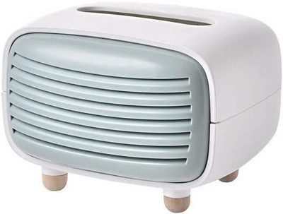 JAMBUVANTI 1 Compartments abs plastic Retro Radio Model Vintage Paper Towel Cover Holder Paper Box Holder(Light Green)