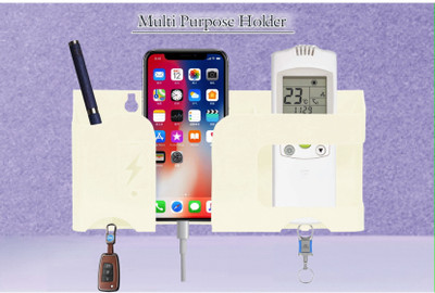 Tanunni 5 Compartments Plastic Multi Purpose Holder For Pens, AC TV Remotes, Smart phones,and Keychain(White)