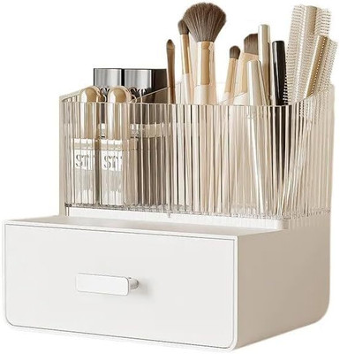 SUICUNE 2 Compartments Acrylonitrile Butadiene Styrene Makeup Organiser(Multicolor)