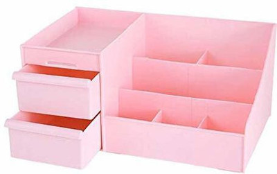 DUS 9 Compartments PLASTIC Desktop Cosmetic Storage Box MakeupDrawer OrganizerJewelry Nail Polish Container(Multicolor)