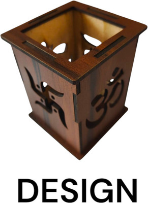 JADOUN ENTERPRISE 1 Compartments Wooden Pen pencil. Holder(Brown)