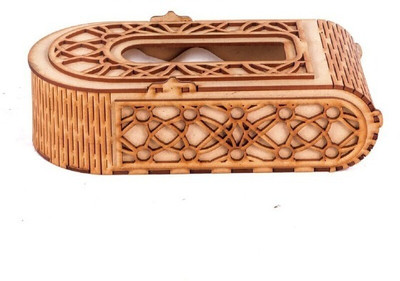 JAI SHRI 1 Compartments wooden tissue holder(Brown)