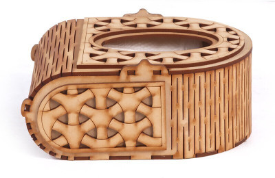LAKHAJI 1 Compartments wooden tissue holder(Brown)