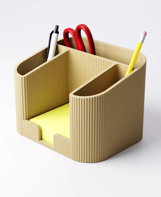 Bhootia 4 Compartments Plastic Pen Holder(Beige)