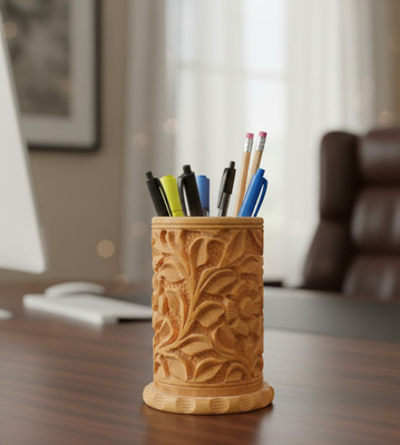 aravalli handmade 1 Compartments wooden Pen Stand(Brown)