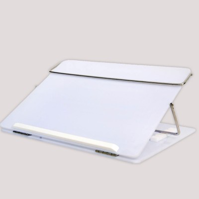 Novesto 1 Compartments Virgin Polystyrene Acrylic Premium Quality Acrylic Table Top For Handwriting | Laptop Stand 12x16 Inch(Milky White)