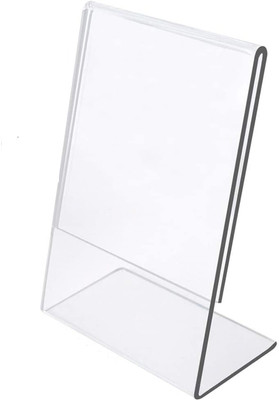 Parikshit Sublimation 1 Compartments Acrylic, Menu card stand display stand for shop exhibition paper holder table top photo frame A6 size(Transparent, Clear)