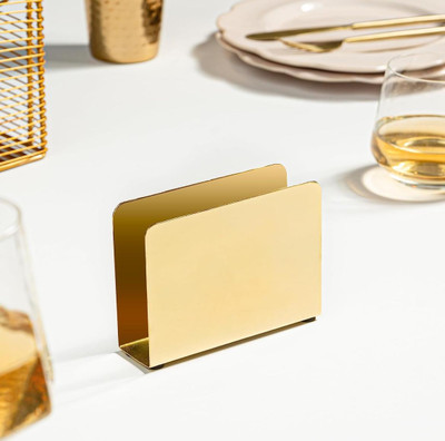 Beauty Flow 1 Compartments stainless steel napkin holder(golden)