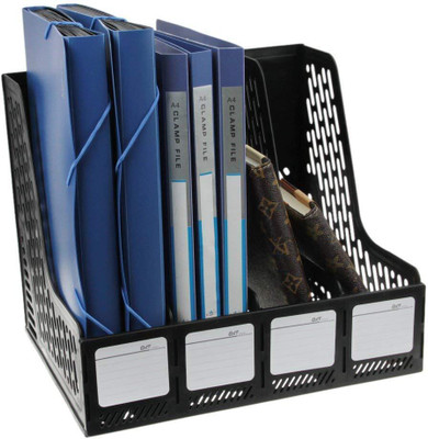 Marrone 4 Compartments ABS File Holder(Black)