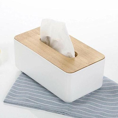 Bloriza Wooden, Plastic Toilet Paper Holder(Lid Included)