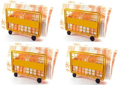 Bogenlite 1 Compartments Metal Tissue Paper Stand & Napkin Holder for Kitchen and Dining Table(Yellow)