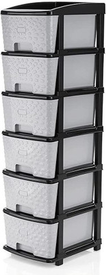 MAHADEV ENTERPRISE 6 Compartments Plastic Chest of Drawers(Grey)