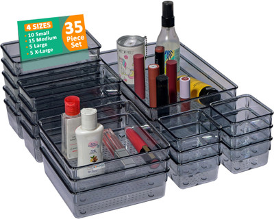 HOMESTIC 35 Compartments Acrylic Desk Organiser(Black)