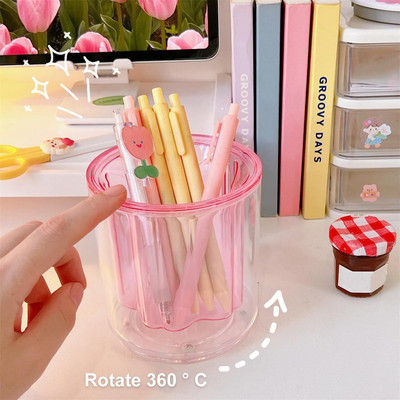 SOCHEP 1 Compartments Plastic Transparent High Durability Rotatable Large Capacity Bright Color Creative Shape(Multicolor)