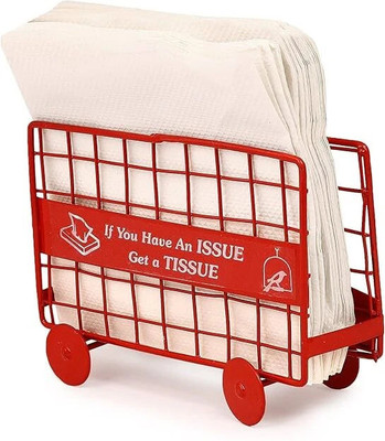 Bogenlite 1 Compartments Metal Tissue Paper Stand & Napkin Holder for Kitchen and Dining Table(Red)