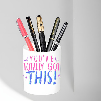 CHHAP CREATIONS 1 Compartments CEREMIC ceremic pen holder {Printed}(Multicolor)