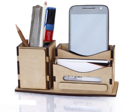 LAKHAJI 1 Compartments mdf wood penstand(Cream)