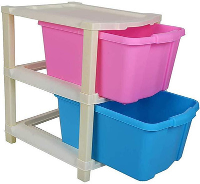 J K INTERNATIONAL 6 Compartments Plastic Modular Drawer System For Home, Office(Multicolor)