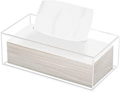 BARCROCK 1 Compartments Acrylic Tissue Paper Holder Clear Paper Napkin Holder Tissues Holder Multipurpose Use(Clear)