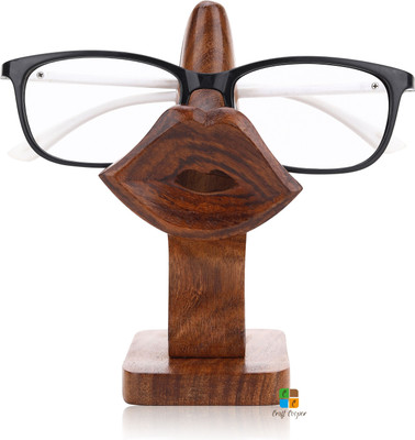 Craft Cooper 1 Compartments Craft Cooper Wood Eyeglass Sunglasses Holder Stand with Lip Spectacle Holder(Brown)