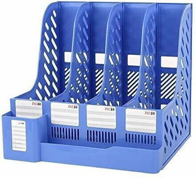 Nispruhay 4 Compartments plastic file folder(Blue)