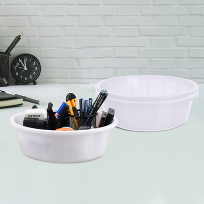 KUBER INDUSTRIES 3 Compartments NA Desk Organizer(White)