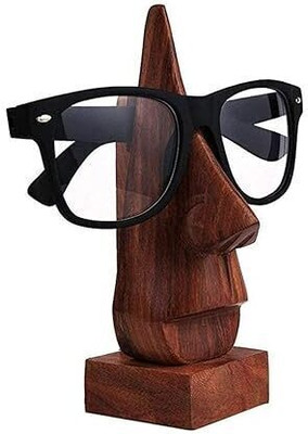 ORRISH 1 Compartments Wood Spectacle & Eyeglass Nose Shape Stand Hand Crafted Sunglasses Holder(Brown)
