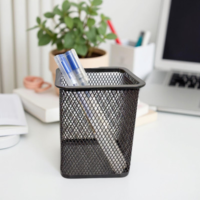 stor 1 Compartments Metal Stationery Organiser(Ash Gray)