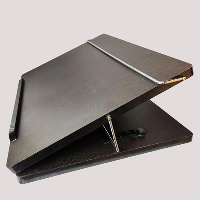 Novesto 1 Compartments Wooden Premium Quality Wooden Table Top For Handwriting | Laptop Stand 12x16 Inch(Black)