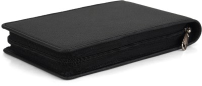 Essart 12 Compartments Faux Leather Zipper Pen case(Black)