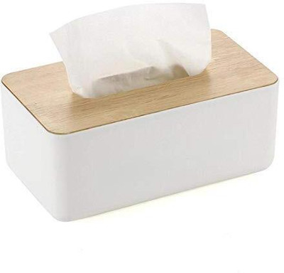 Navmi 1 Compartments plastic Tissue box(White)