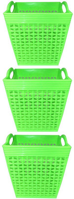 Prateek Kitchenware 1 Compartments Plastic Desk Organizer Basket Storage Box for Bedroom, Office Remote Holder for Table(Green)