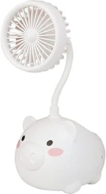 BELLYPIG 1 Compartments Plastic USB Fan & Pen Holder(White)