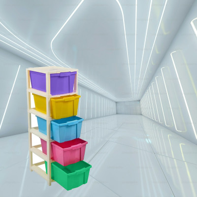 BAZANFI 5 Compartments Plastic All(Multicolor)