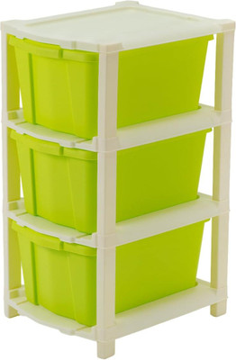 Pinkwhale 3 Compartments Plastic Modular Drawer(Green)