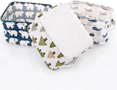 VAJIN 1 Compartments Fabric Canvas Basket(Multicolor)