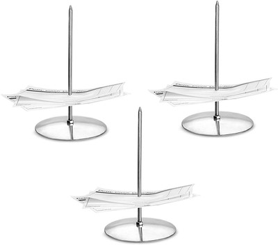 PANKU 1 Compartments Metal Receipt holder / Bill fork(Silver)