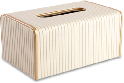 AARVIDECOR 1 Compartments Faux Leather Tissue Holder(White)